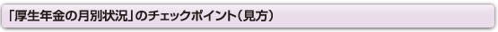 「厚生年金の月別状況」のチェックポイント（見方）